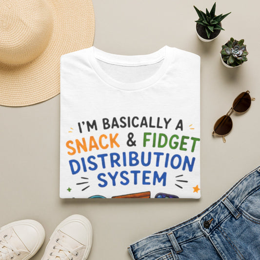 Snack & Fidget Distribution System T-Shirt — Funny Caregiver / Teacher Tee