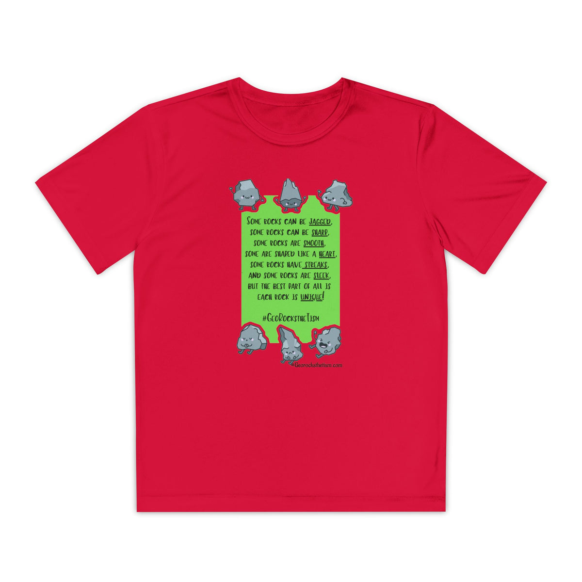 "Each Rock Is Unique" Youth Tee - Geo Rocks The 'Tism