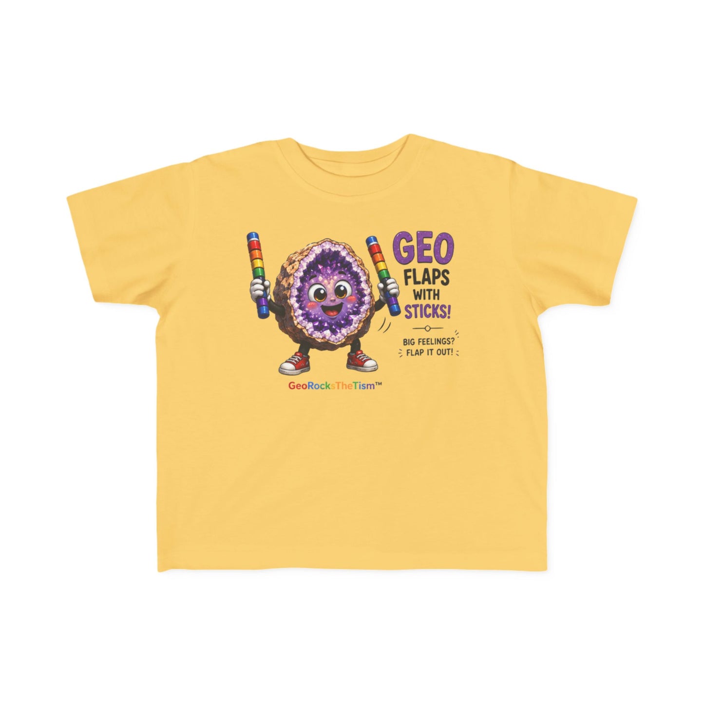 "Geo Flaps with Sticks" Stimming Geode Autism Self Sensory Regulation Toddler Tee