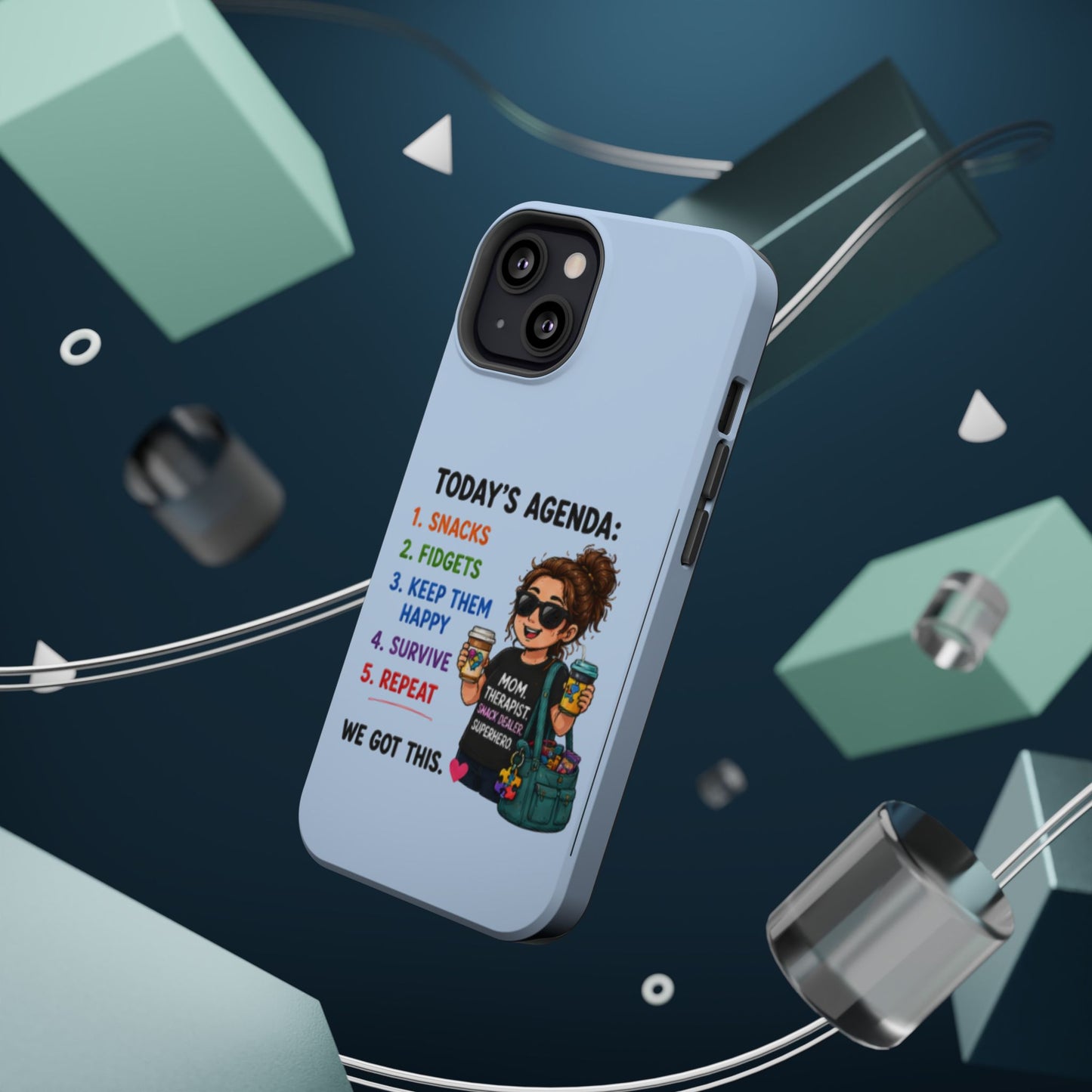 Nurse Mom Magnetic Impact-Resistant Phone Case — "Today's Agenda" Cute ER/Healthcare Gift - Geo Rocks The 'Tism