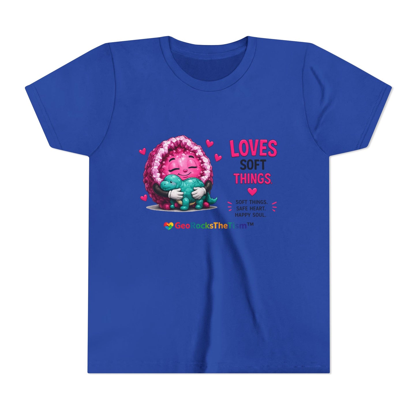 “Loves Soft Things” Stimming Geode -Autism Self Sensory Regulation Youth Tee