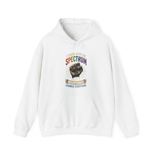 Autism Acceptance Hoodie — “I Stand With The Spectrum” Advocate Support Include