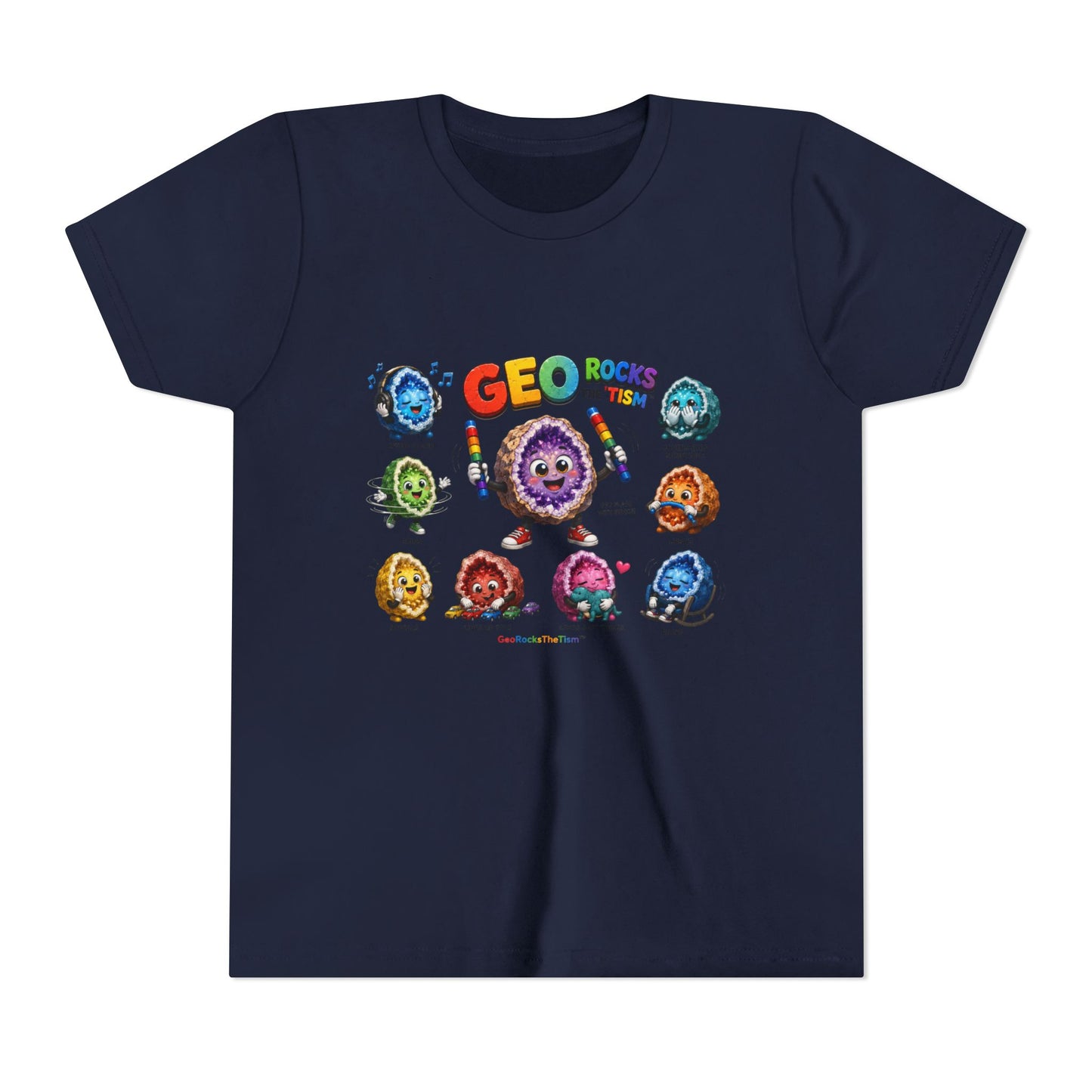 Stimming Colorful Geodes Education- Youth Tee