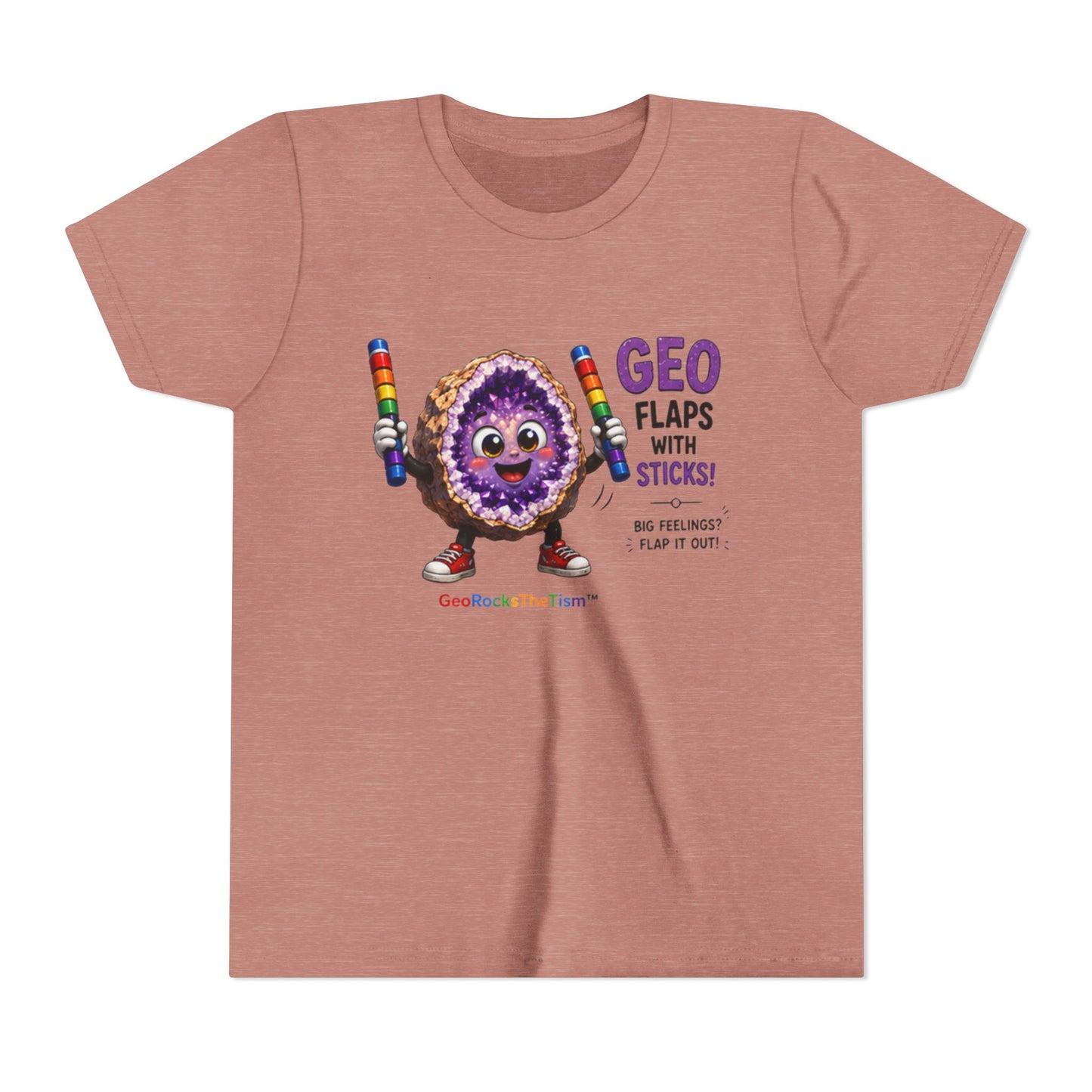 “GEO Flaps with Sticks!” Stimming Geode -Autism Self Sensory Regulation Youth Tee