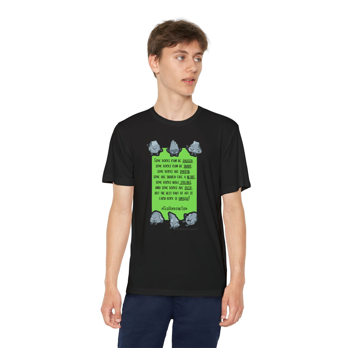 "Each Rock Is Unique" Youth Tee - Geo Rocks The 'Tism