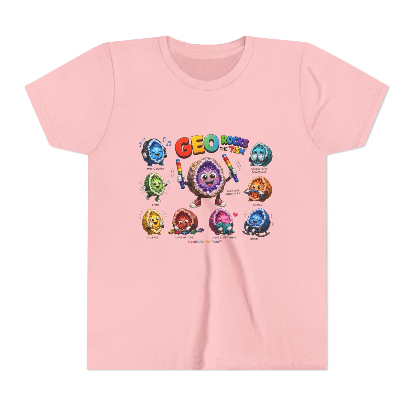 Stimming Colorful Geodes Education- Youth Tee