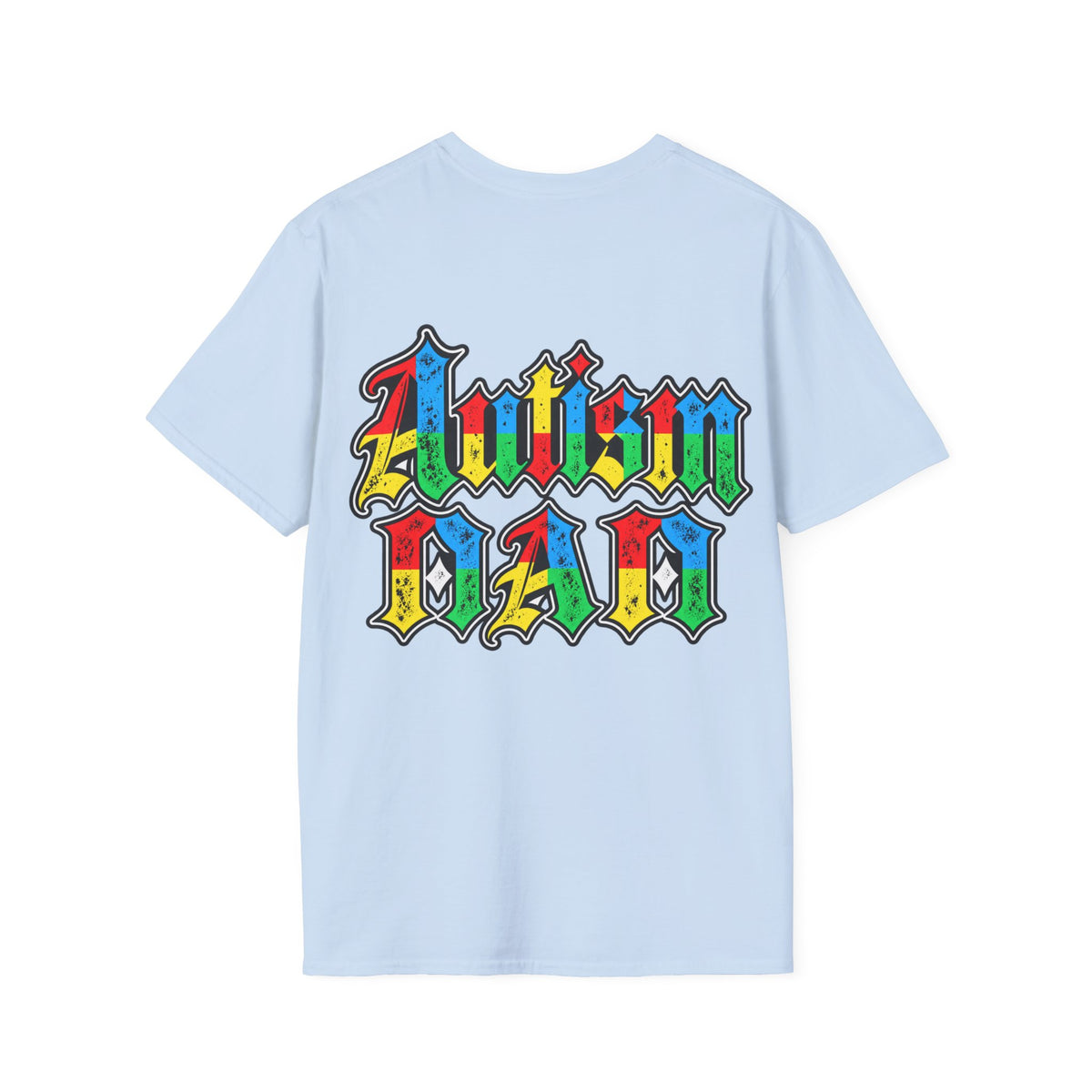 Autism Dad-Colorful Puzzle Pattern Support Tee
