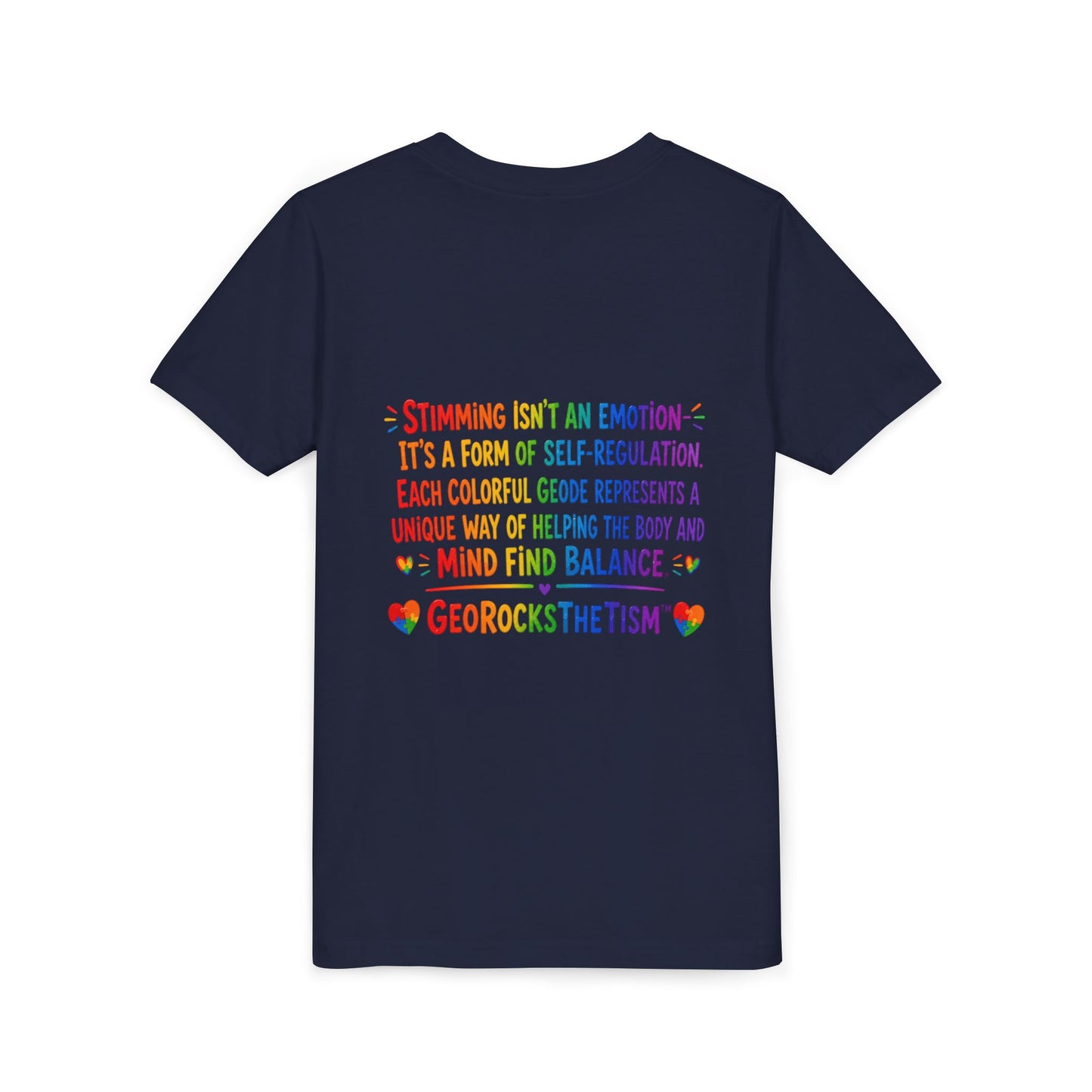 “Loves Soft Things” Stimming Geode -Autism Self Sensory Regulation Youth Tee