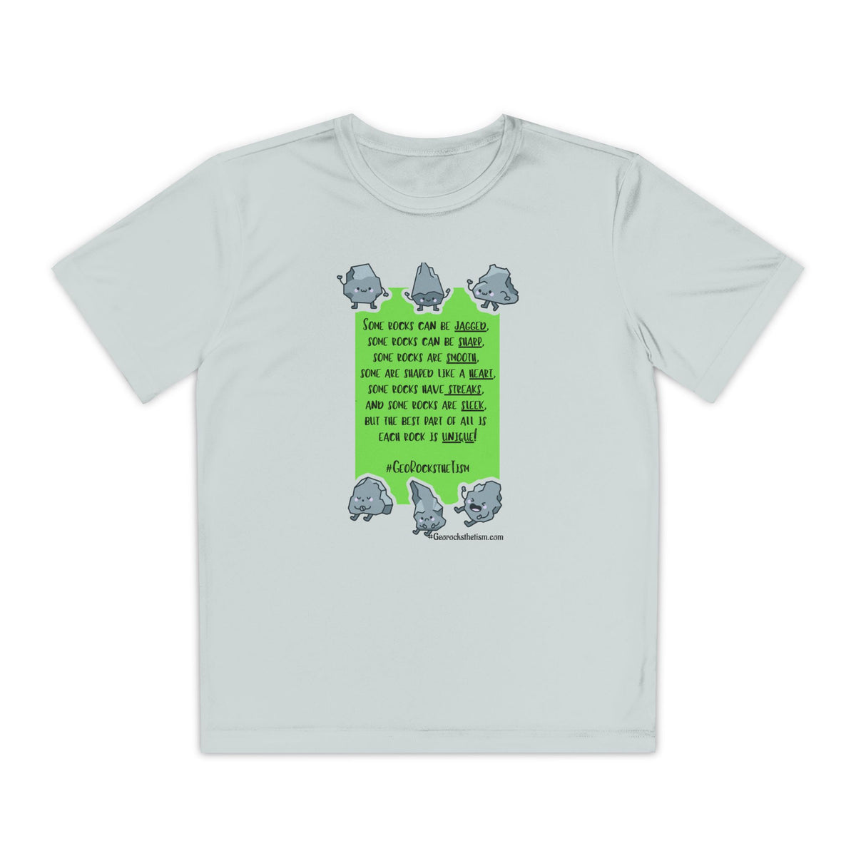 "Each Rock Is Unique" Youth Tee - Geo Rocks The 'Tism