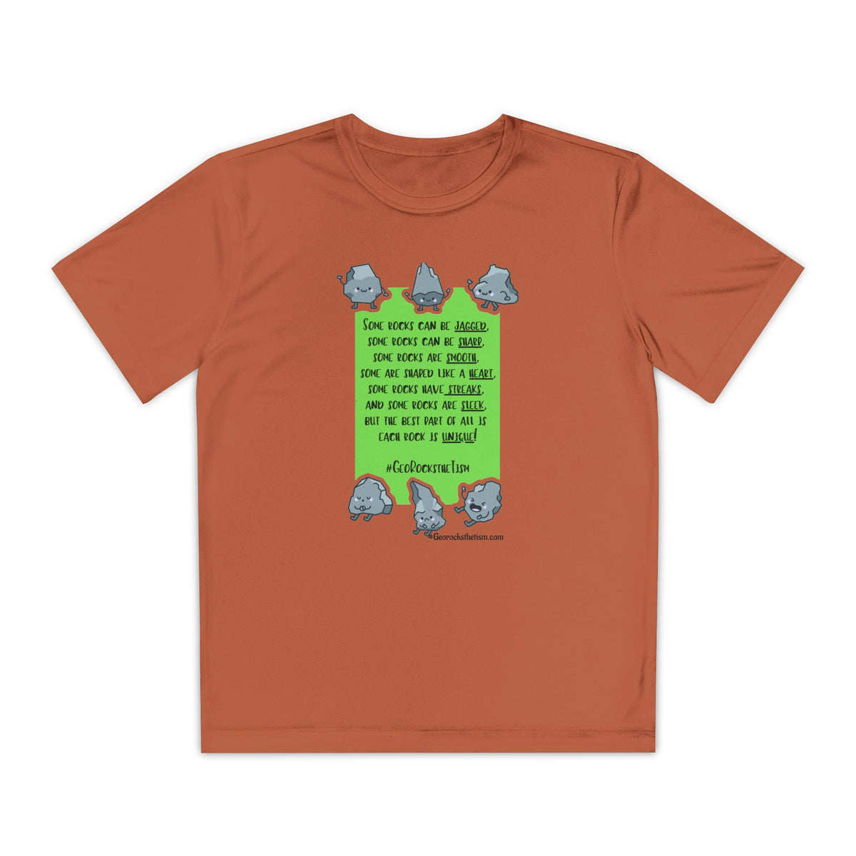 "Each Rock Is Unique" Youth Tee - Geo Rocks The 'Tism