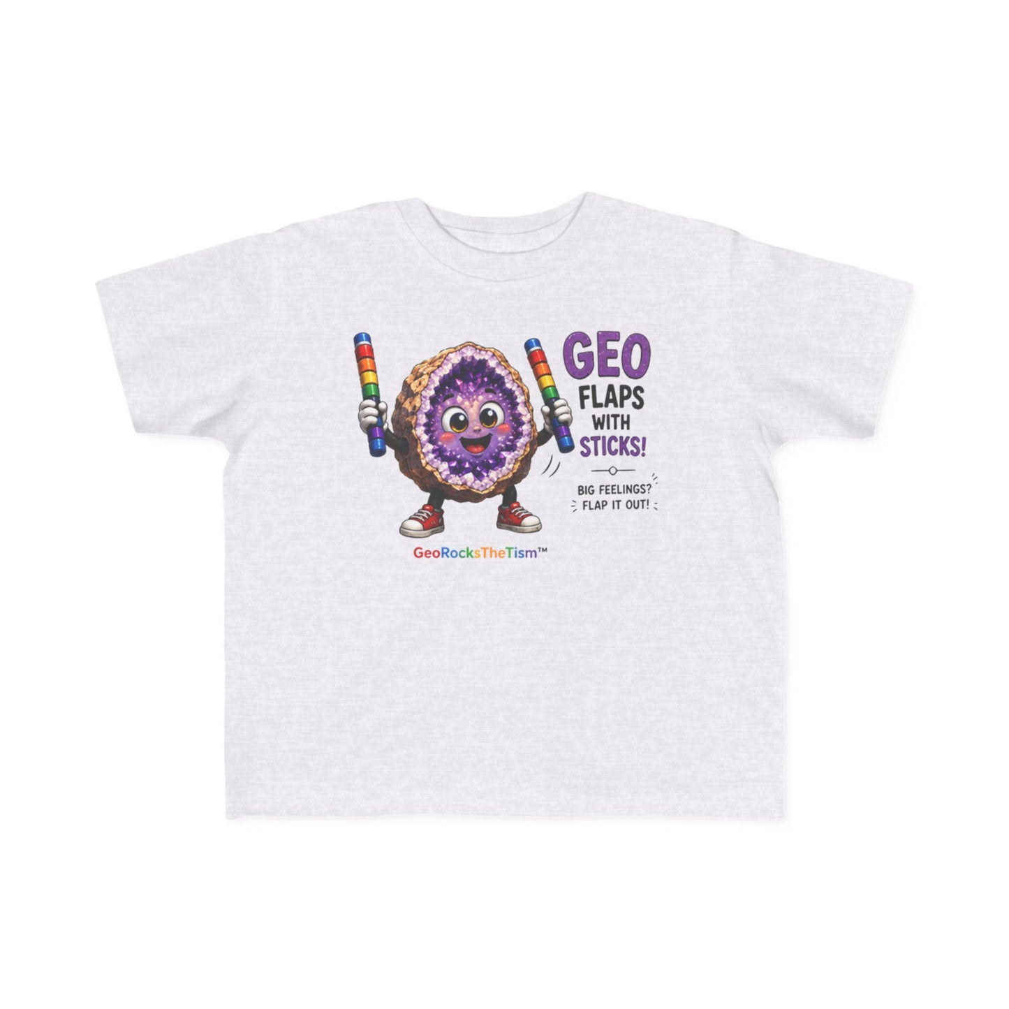 "Geo Flaps with Sticks" Stimming Geode Autism Self Sensory Regulation Toddler Tee