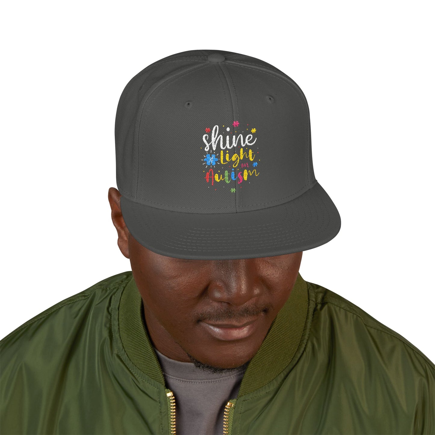 Shine Light Autism Colorful Snapback