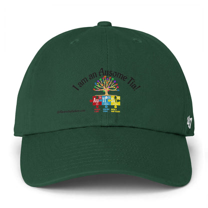 Autism Awareness Cap — "I am an Awesome Tia!" Embroidered Puzzle Tree Hat