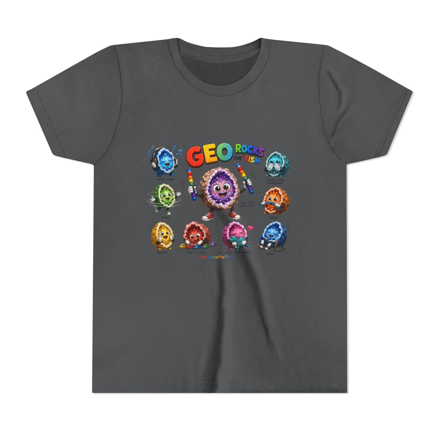 Stimming Colorful Geodes Education- Youth Tee