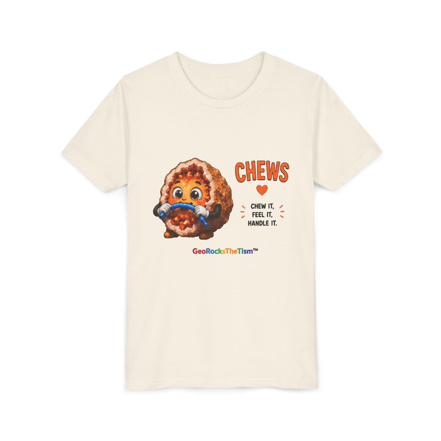 "CHEWS" Stimming Geode -Autism Self Sensory Regulation Youth Tee