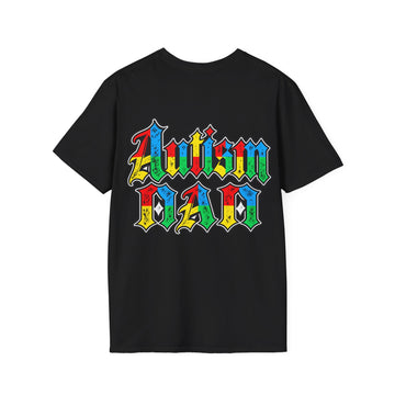 Autism Dad-Colorful Puzzle Pattern Support Tee