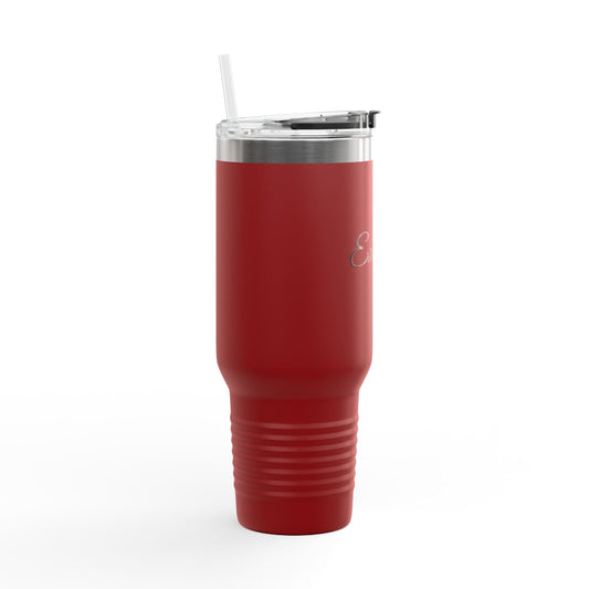 40oz Insulated Travel Mug – Custom Script Text Tumbler - Geo Rocks The 'Tism