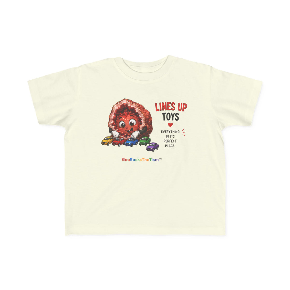 "Lines Up Toys" Stimming Geode Autism Self Sensory Regulation Toddler Tee - Geo Rocks The 'Tism