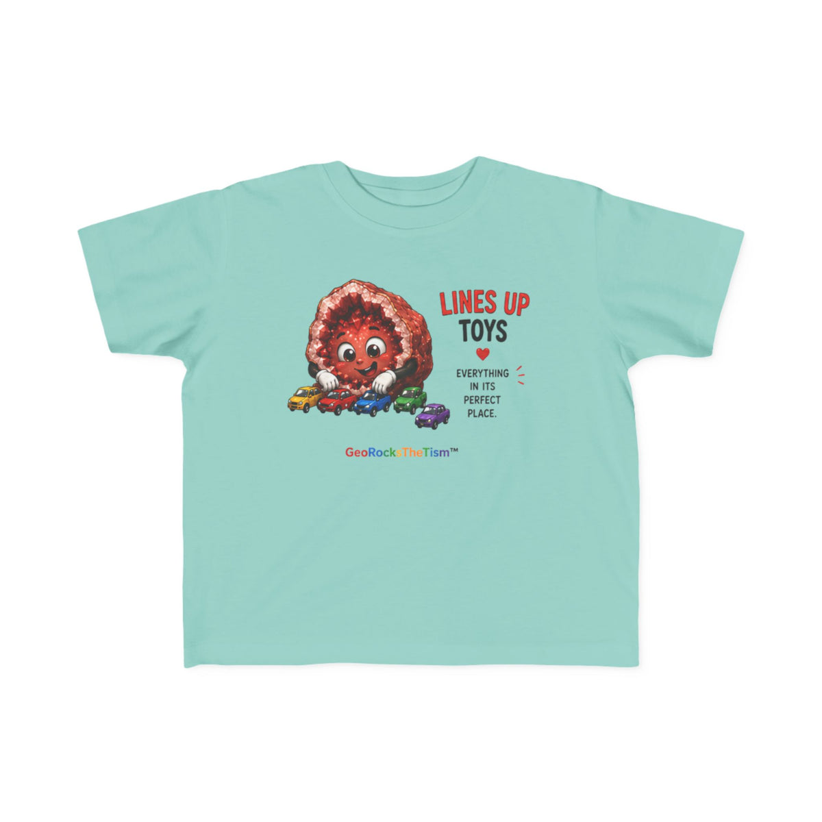 "Lines Up Toys" Stimming Geode Autism Self Sensory Regulation Toddler Tee - Geo Rocks The 'Tism