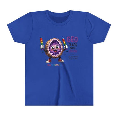 “GEO Flaps with Sticks!” Stimming Geode -Autism Self Sensory Regulation Youth Tee
