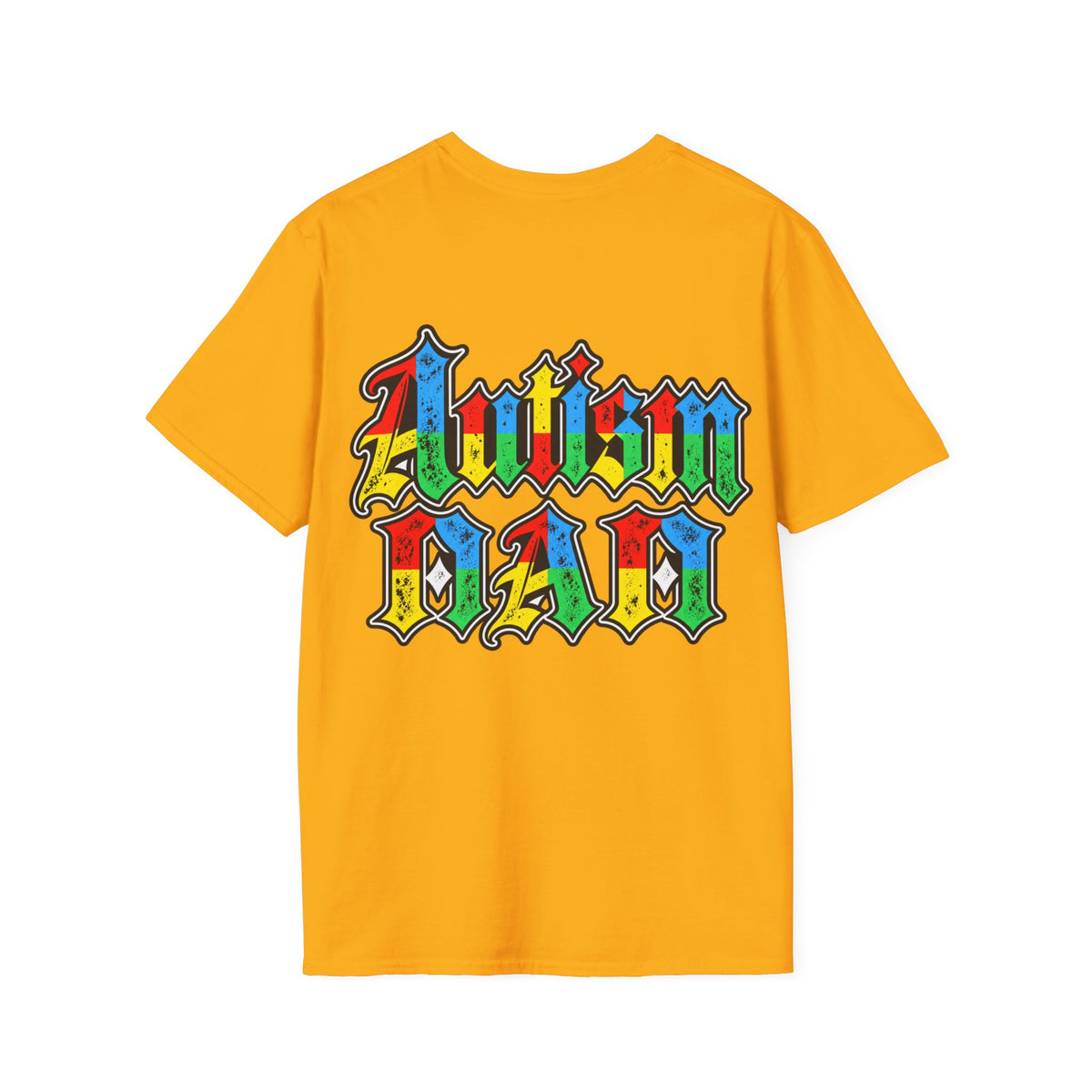 Autism Dad-Colorful Puzzle Pattern Support Tee