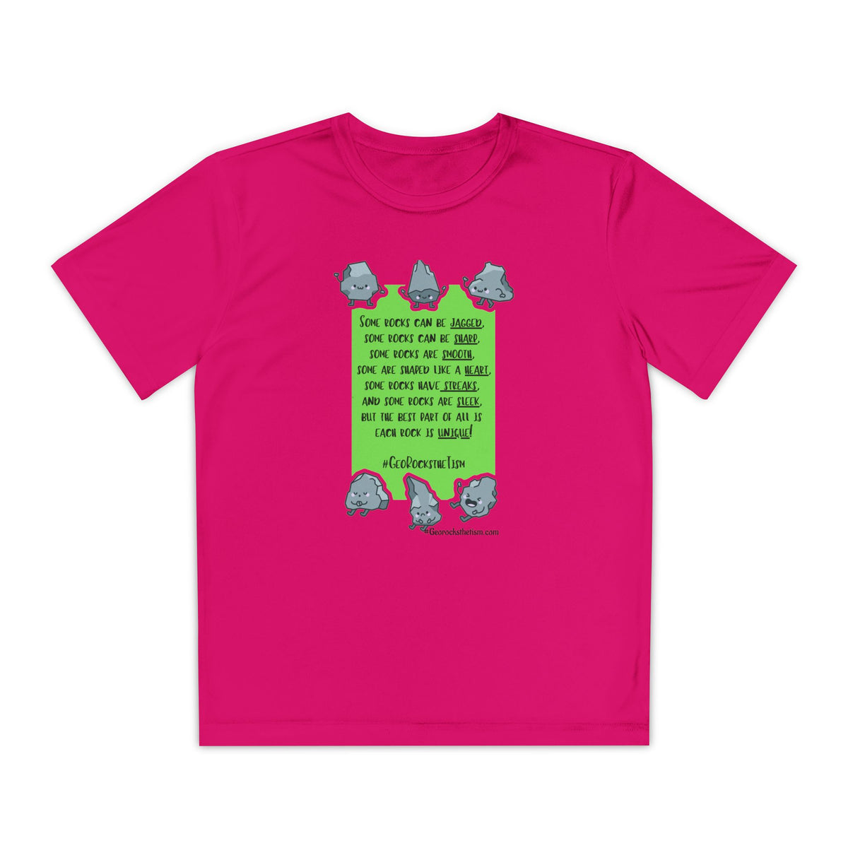 "Each Rock Is Unique" Youth Tee - Geo Rocks The 'Tism