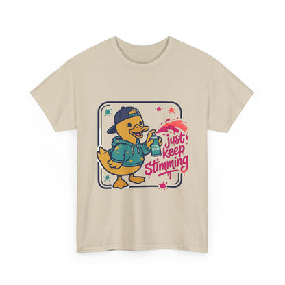 Graffiti Duck Tee-"Just Keep Stimming" Neurodiversity Awareness