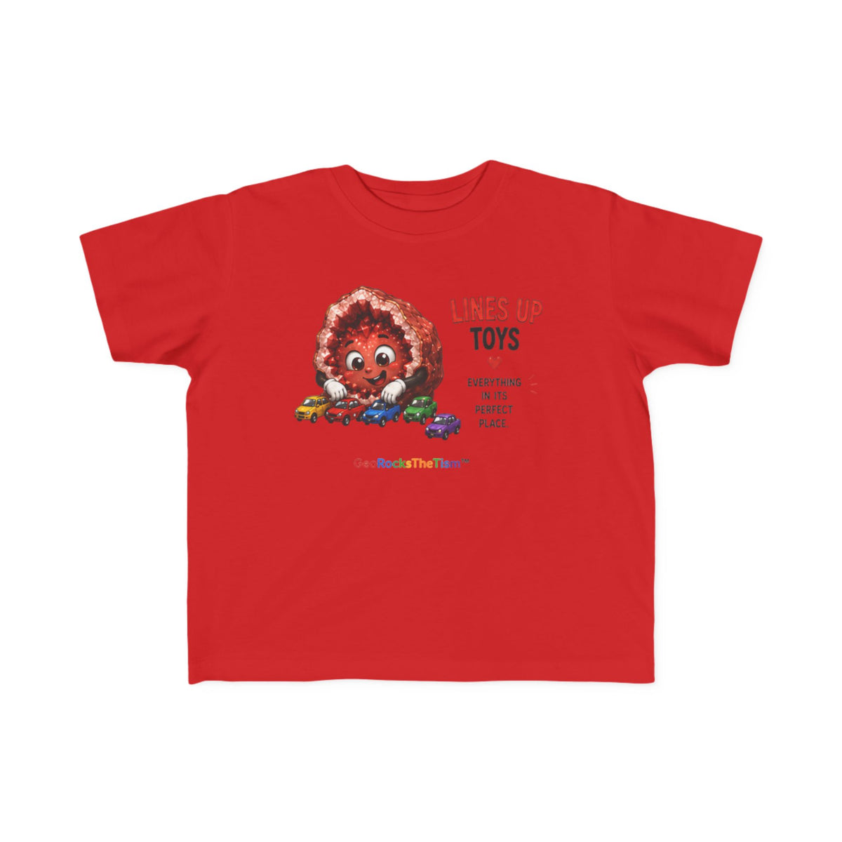 "Lines Up Toys" Stimming Geode Autism Self Sensory Regulation Toddler Tee - Geo Rocks The 'Tism