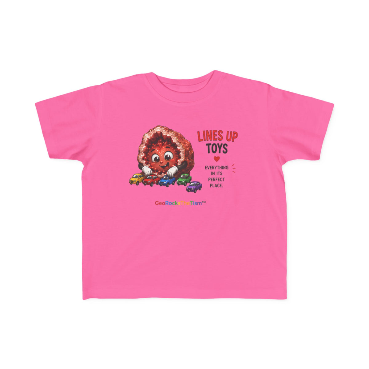 "Lines Up Toys" Stimming Geode Autism Self Sensory Regulation Toddler Tee - Geo Rocks The 'Tism