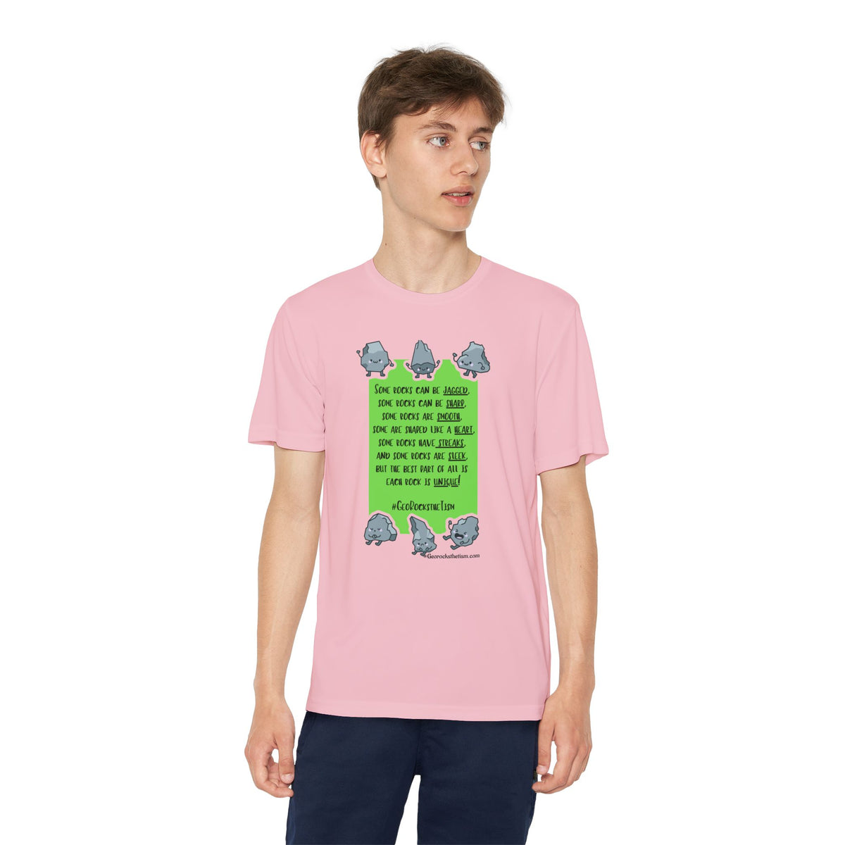 "Each Rock Is Unique" Youth Tee - Geo Rocks The 'Tism