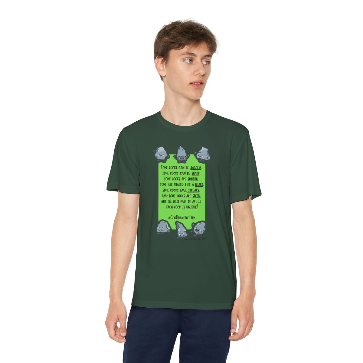 "Each Rock Is Unique" Youth Tee - Geo Rocks The 'Tism
