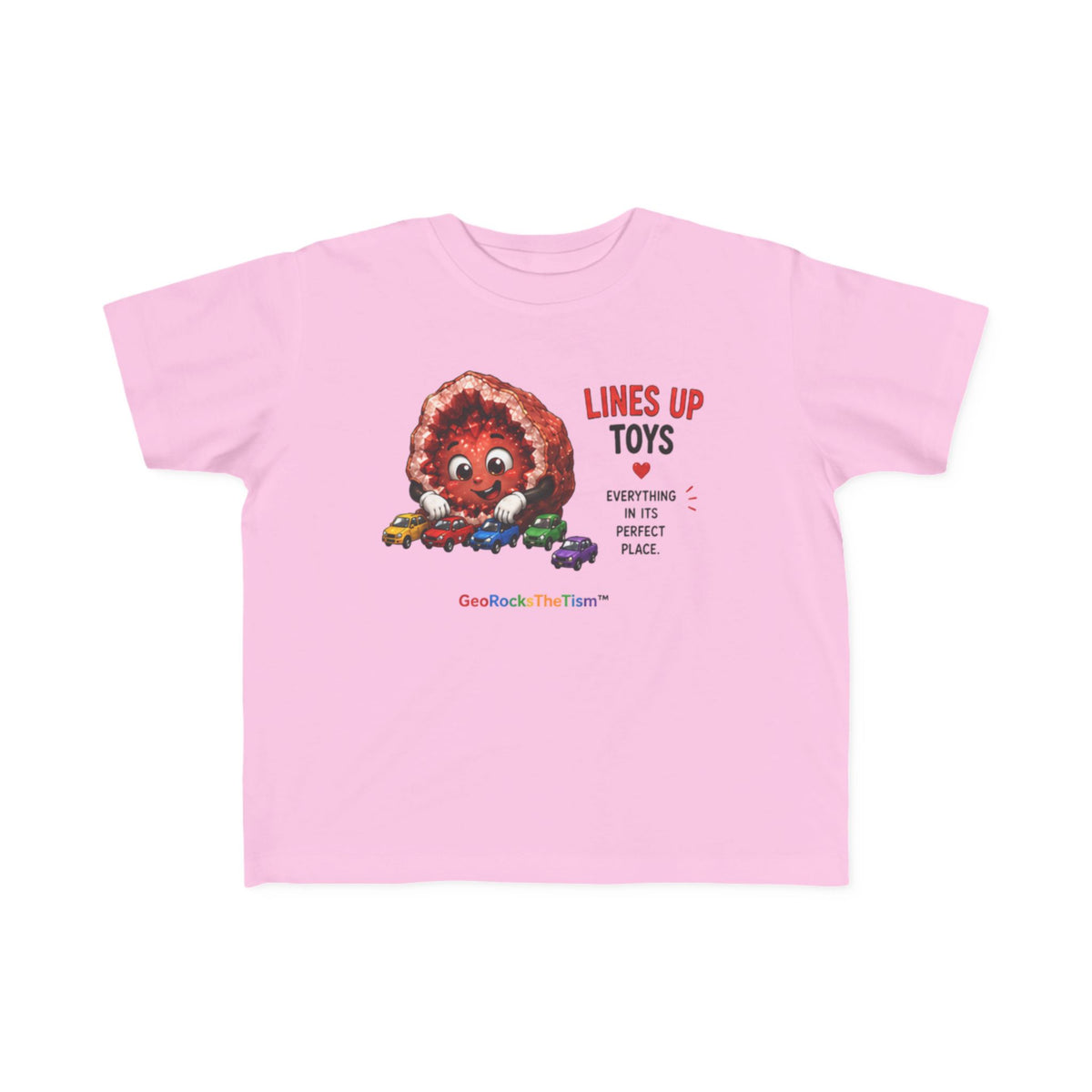 "Lines Up Toys" Stimming Geode Autism Self Sensory Regulation Toddler Tee - Geo Rocks The 'Tism
