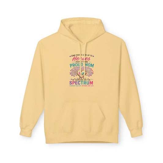 Autism Proud Mom Hoodie — "Heroes Come in All Colors" Comfort Pullover