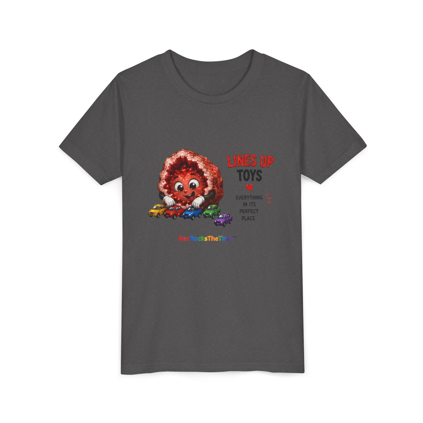 "Lines Up Toys" Stimming Geode -Autism Self Sensory Regulation Youth Tee