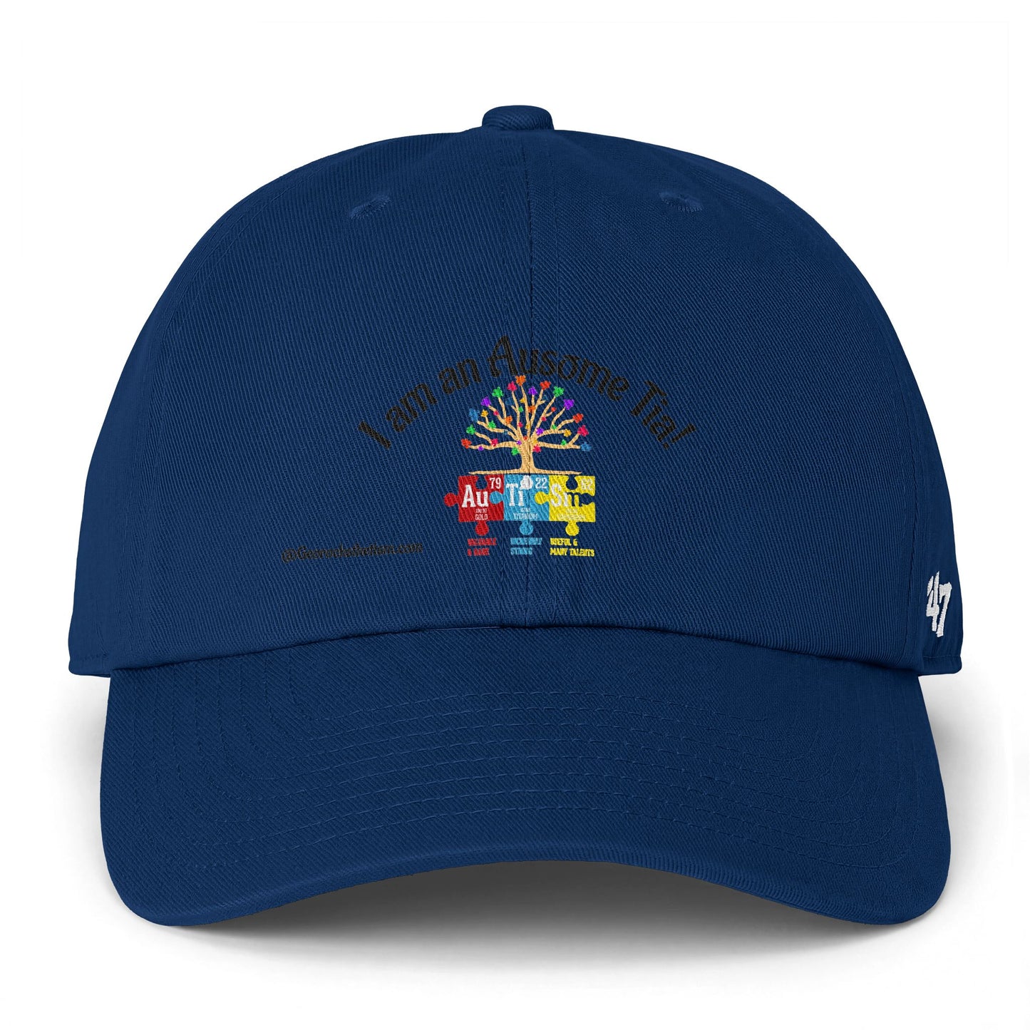Autism Awareness Cap — "I am an Awesome Tia!" Embroidered Puzzle Tree Hat