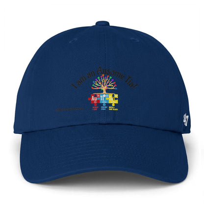 Autism Awareness Cap — "I am an Awesome Tia!" Embroidered Puzzle Tree Hat