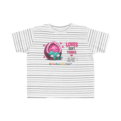 “Loves Soft Things” Stimming Geode Autism Self Sensory Regulation Toddler Tee