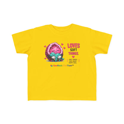 “Loves Soft Things” Stimming Geode Autism Self Sensory Regulation Toddler Tee