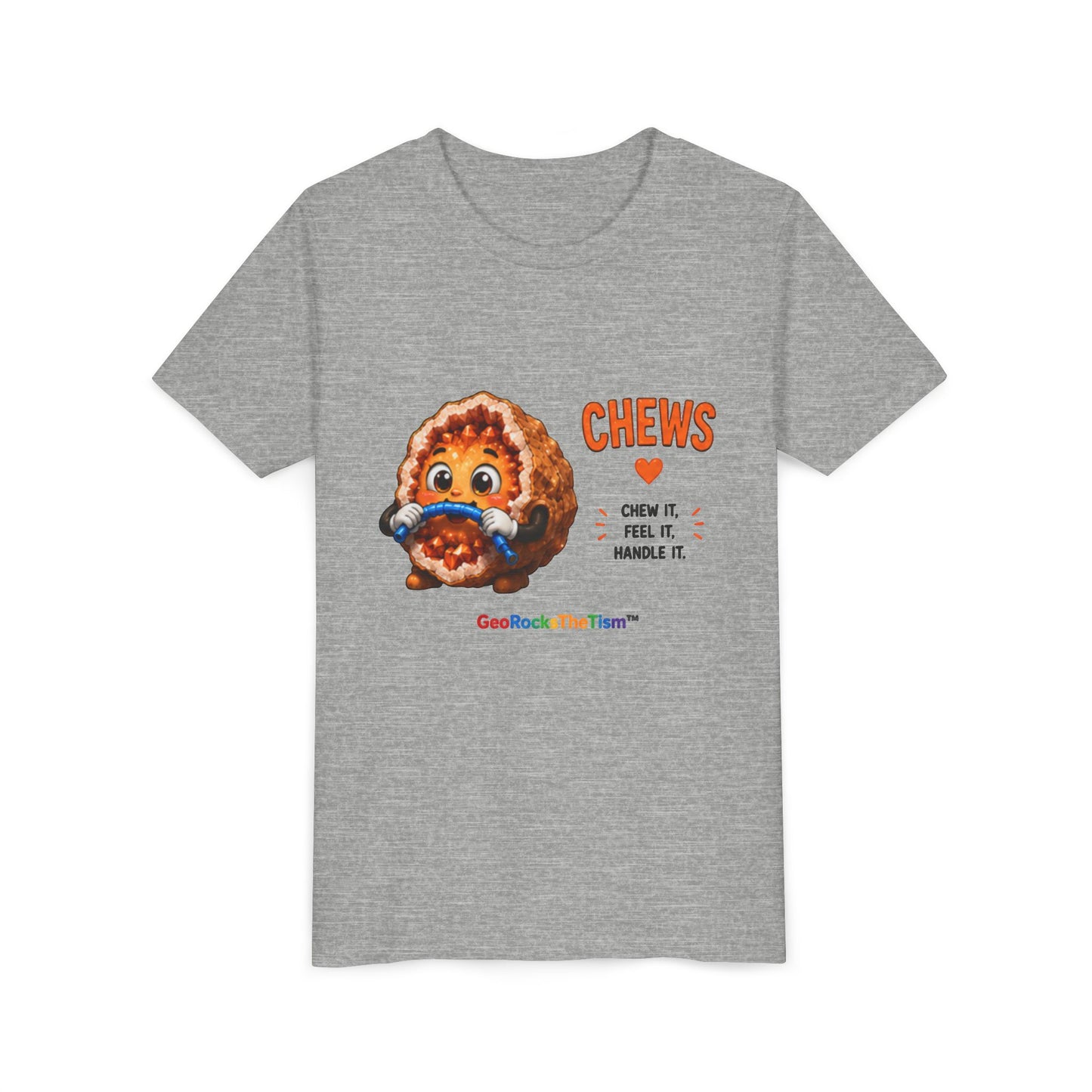 "CHEWS" Stimming Geode -Autism Self Sensory Regulation Youth Tee