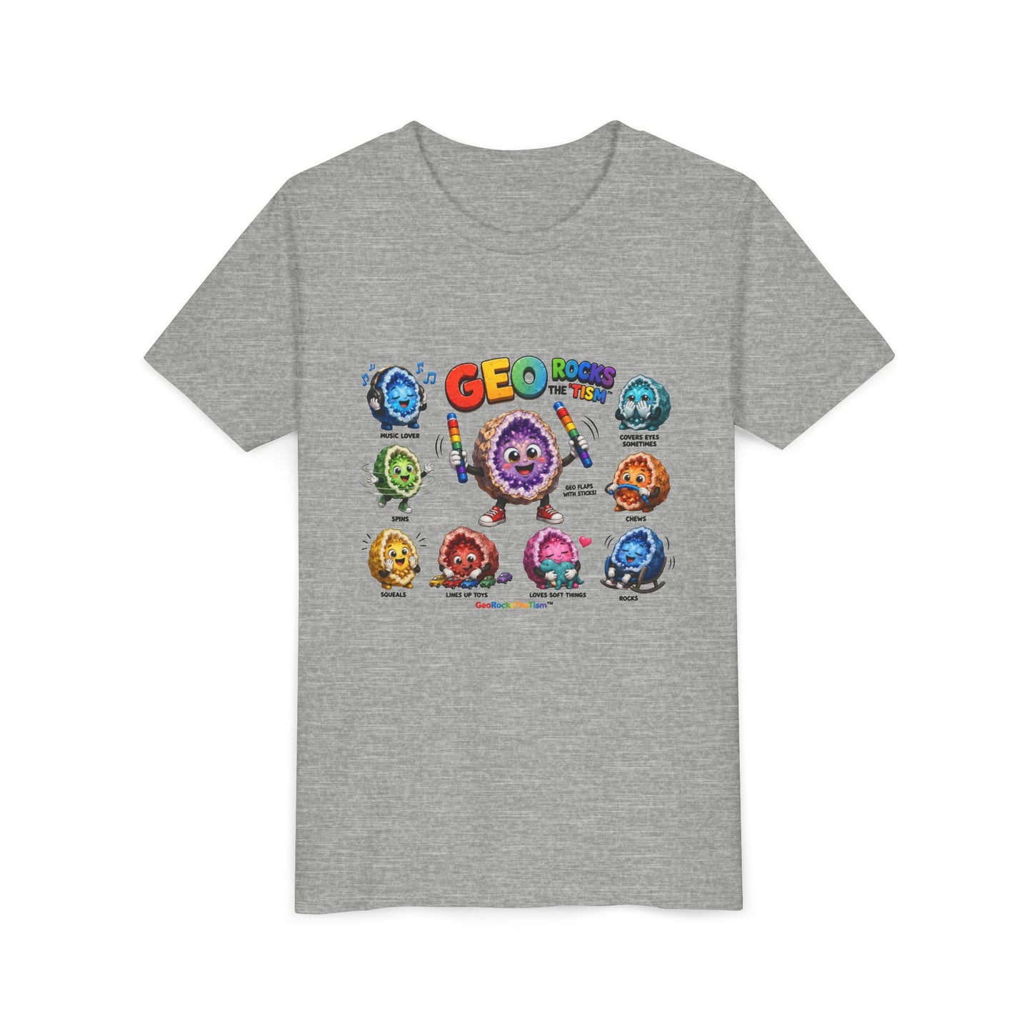 Stimming Colorful Geodes Education- Youth Tee