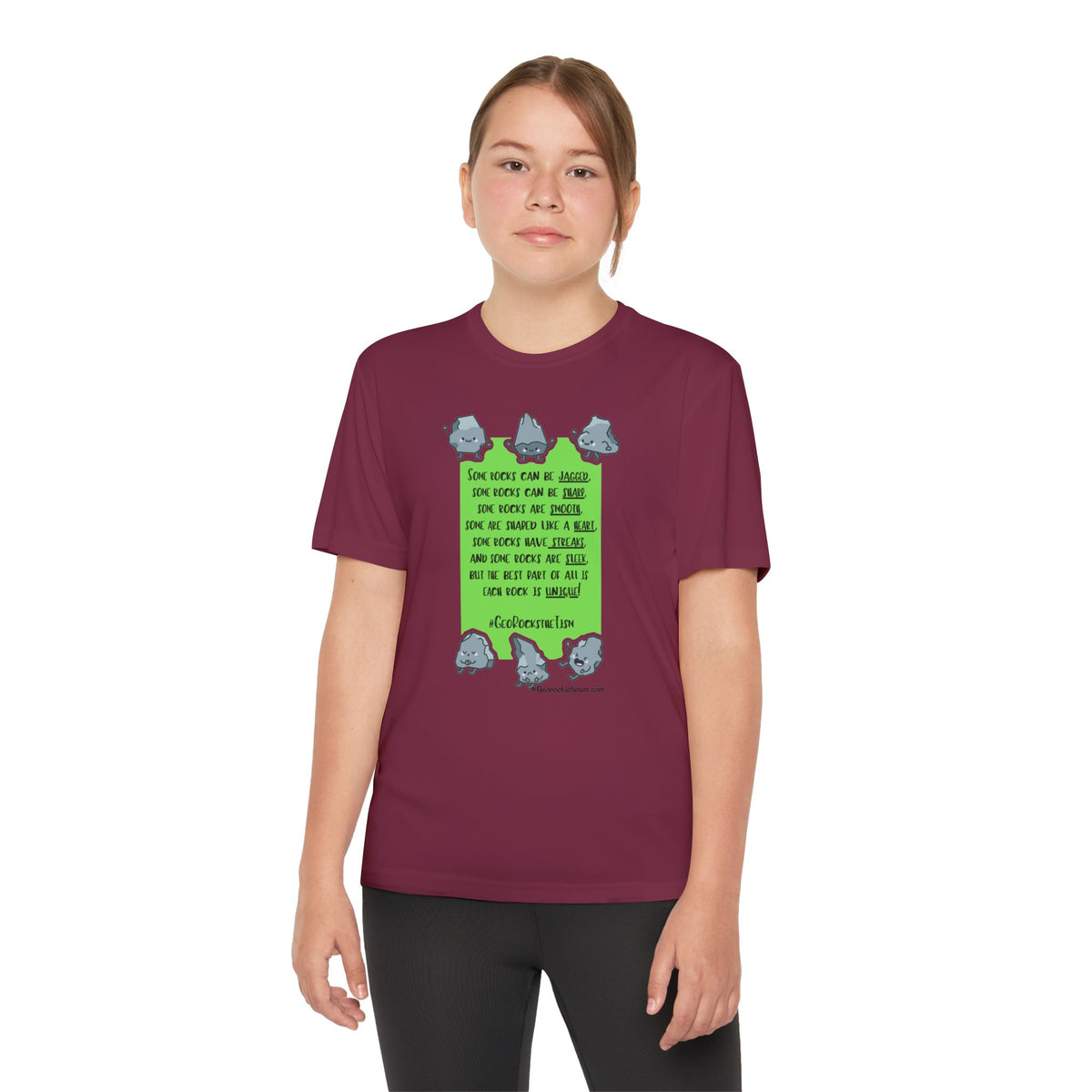"Each Rock Is Unique" Youth Tee - Geo Rocks The 'Tism