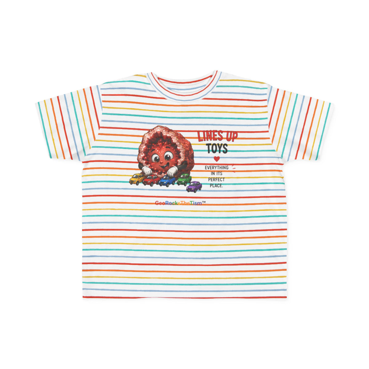 "Lines Up Toys" Stimming Geode Autism Self Sensory Regulation Toddler Tee - Geo Rocks The 'Tism