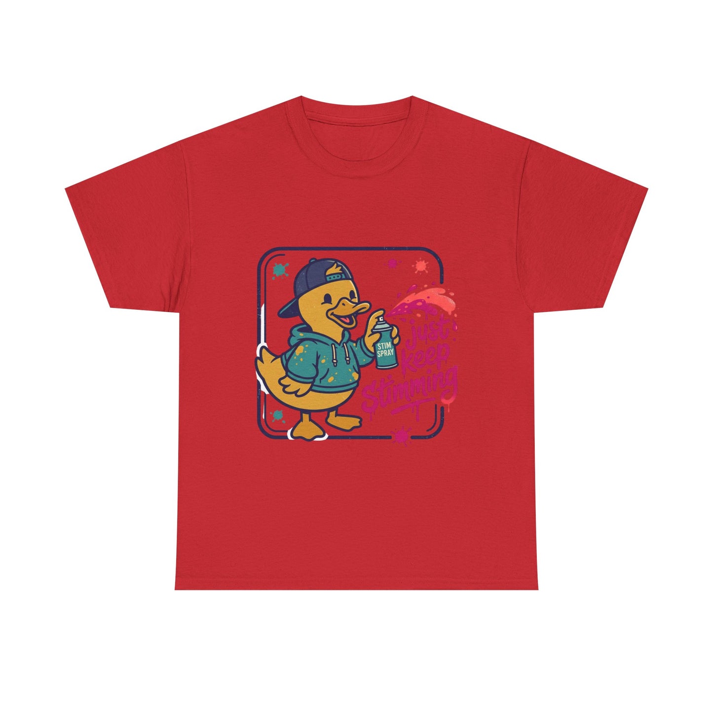 Graffiti Duck Tee-"Just Keep Stimming" Neurodiversity Awareness