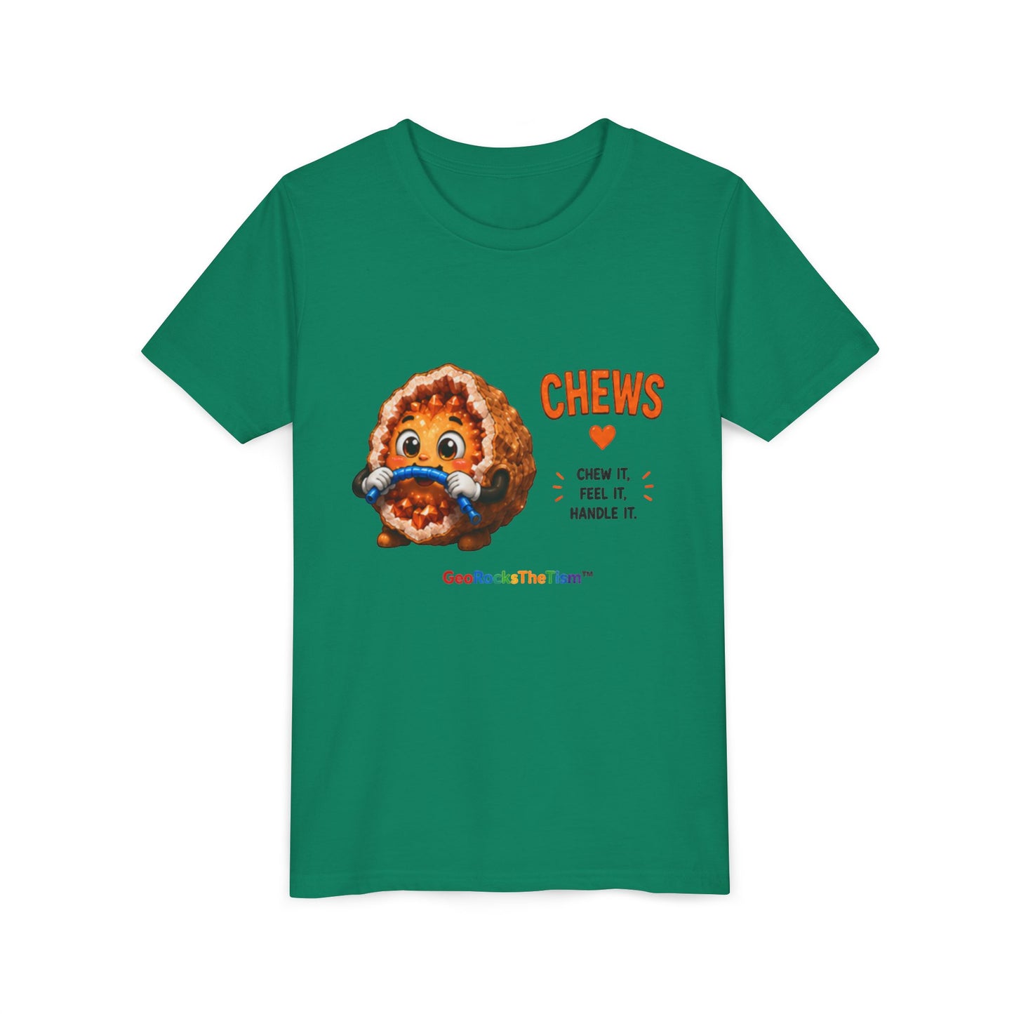 "CHEWS" Stimming Geode -Autism Self Sensory Regulation Youth Tee
