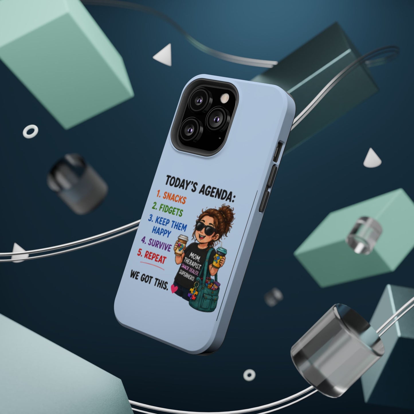 Nurse Mom Magnetic Impact-Resistant Phone Case — "Today's Agenda" Cute ER/Healthcare Gift - Geo Rocks The 'Tism
