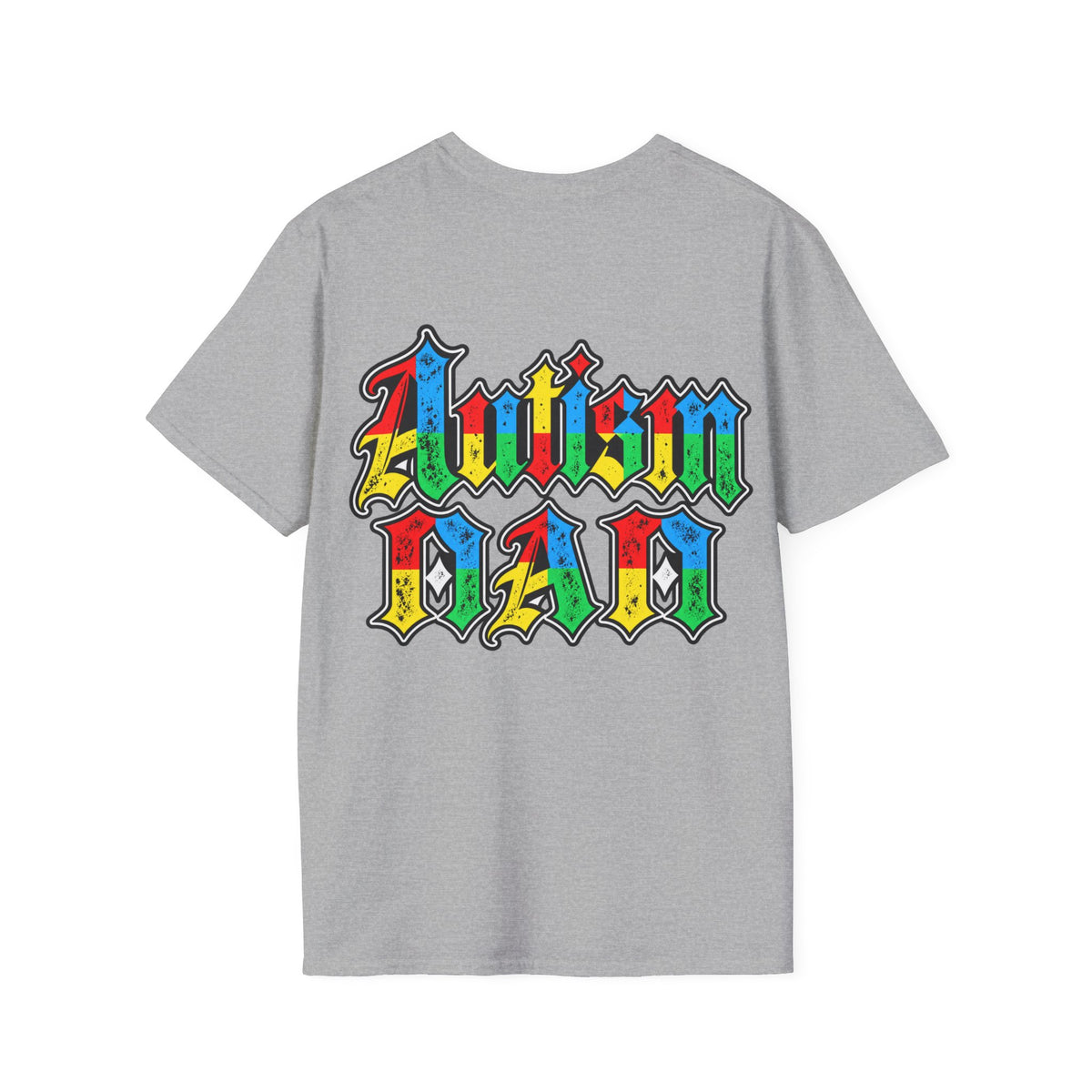 Autism Dad-Colorful Puzzle Pattern Support Tee