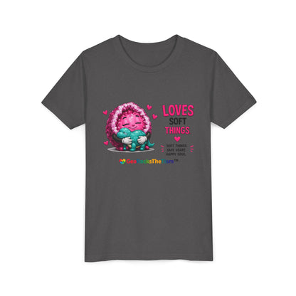 “Loves Soft Things” Stimming Geode -Autism Self Sensory Regulation Youth Tee