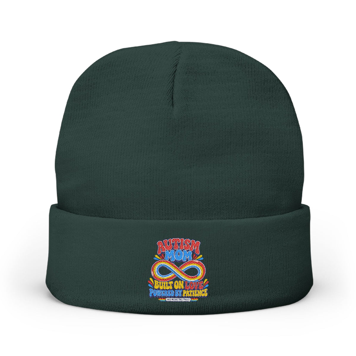 Autism Mom Embroidered Infinity Knit Beanie