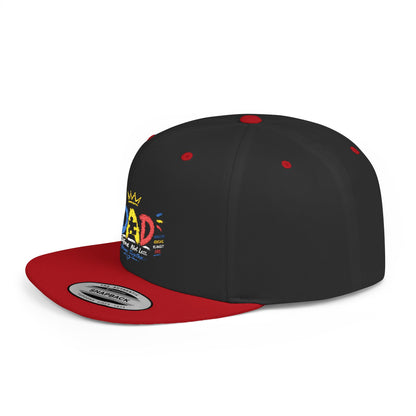Dad Crown Flat Bill Snapback Hat – Colorful 'Dad' Graffiti Embroidered Cap for Father's Day - Geo Rocks The 'Tism