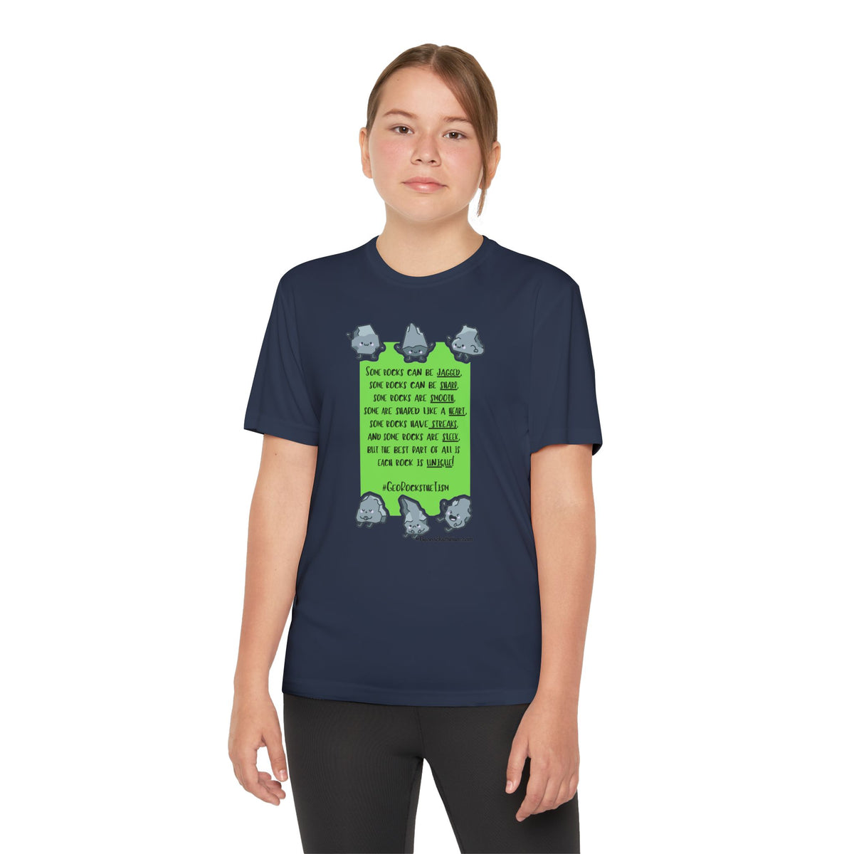 "Each Rock Is Unique" Youth Tee - Geo Rocks The 'Tism